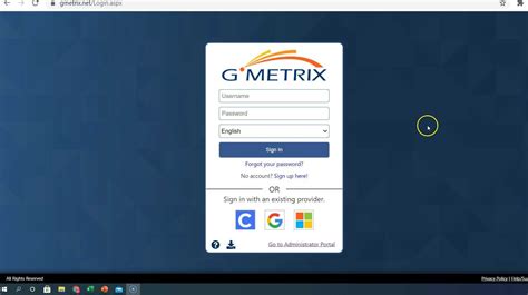 gmetrix login.